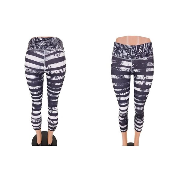 Lululemon Wunder Under Crop II *Full-On Luon 4 Shady Palms Banana Leaf Gingham - Picture 2 of 11